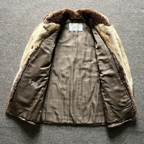 Vintage Jay Lennad Furs Two Toned Genuine Fur Coat Jacket Satin Lining Women S/M - Picture 10 of 14